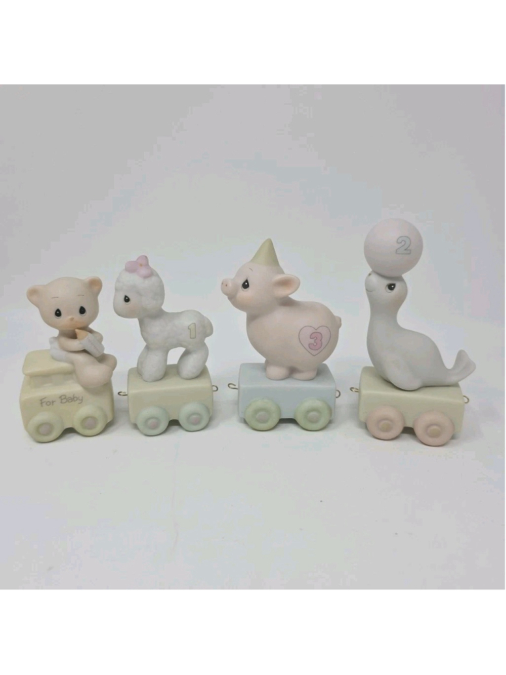 Vintage Precious Moments Birthday Animal Train Set Of 4